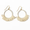 Kendra Fringe Hoop Seed Bead Earring Ivory