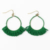 Kendra Fringe Hoop Seed Bead Earring Kelly Green