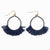 Kendra Fringe Hoop Seed Bead Earring Navy