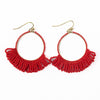 Kendra Fringe Hoop Seed Bead Earring Red