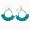 Kendra Fringe Hoop Seed Bead Earring Turquoise