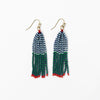 Abbey Tassel Alternating Seed Bead Earring Blue And Green