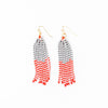 Game Day Tassel Seed Bead Earrings Scarlet + Gray Wholesale