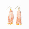 Abbey Tassel Alternating Seed Bead Earring Pink And Coral