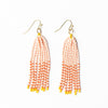 Abbey Tassel Alternating Seed Bead Earring Pink And Coral