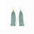 Game Day Tassel Seed Bead Earrings Green + White Wholesale
