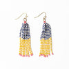 Abbey Tassel Alternating Seed Bead Earring Yellow And Ivory