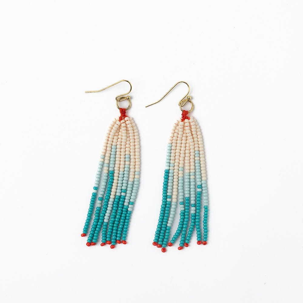 Abbey Tassel Ombre Seed Bead Earring Turquoise