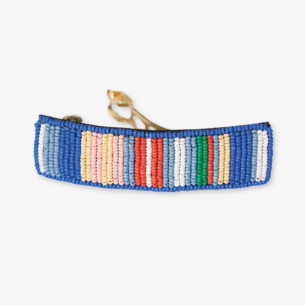 Theresa Mixed Vertical Stripes Beaded Hair Barrette St. Tropez Wholesale