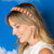 Game Day Striped Beaded Headband Burnt Orange Wholesale