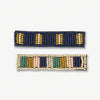 Anna Striped Beaded 2 Pack Hair Clip Navy Wholesale