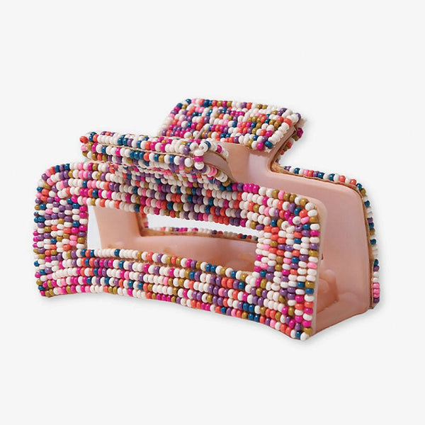 Lola Confetti Beaded Hair Claw Clip Rainbow Wholesale - INK+ALLOY