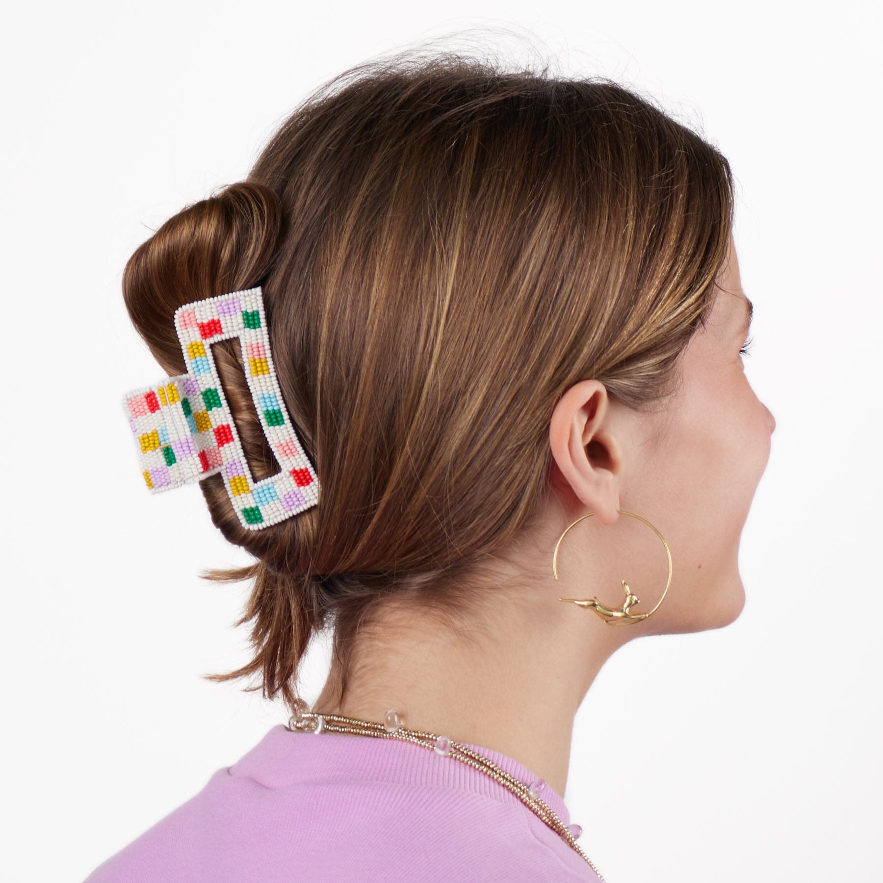 Lola Multi-Color Checked Claw Light-Check Wholesale