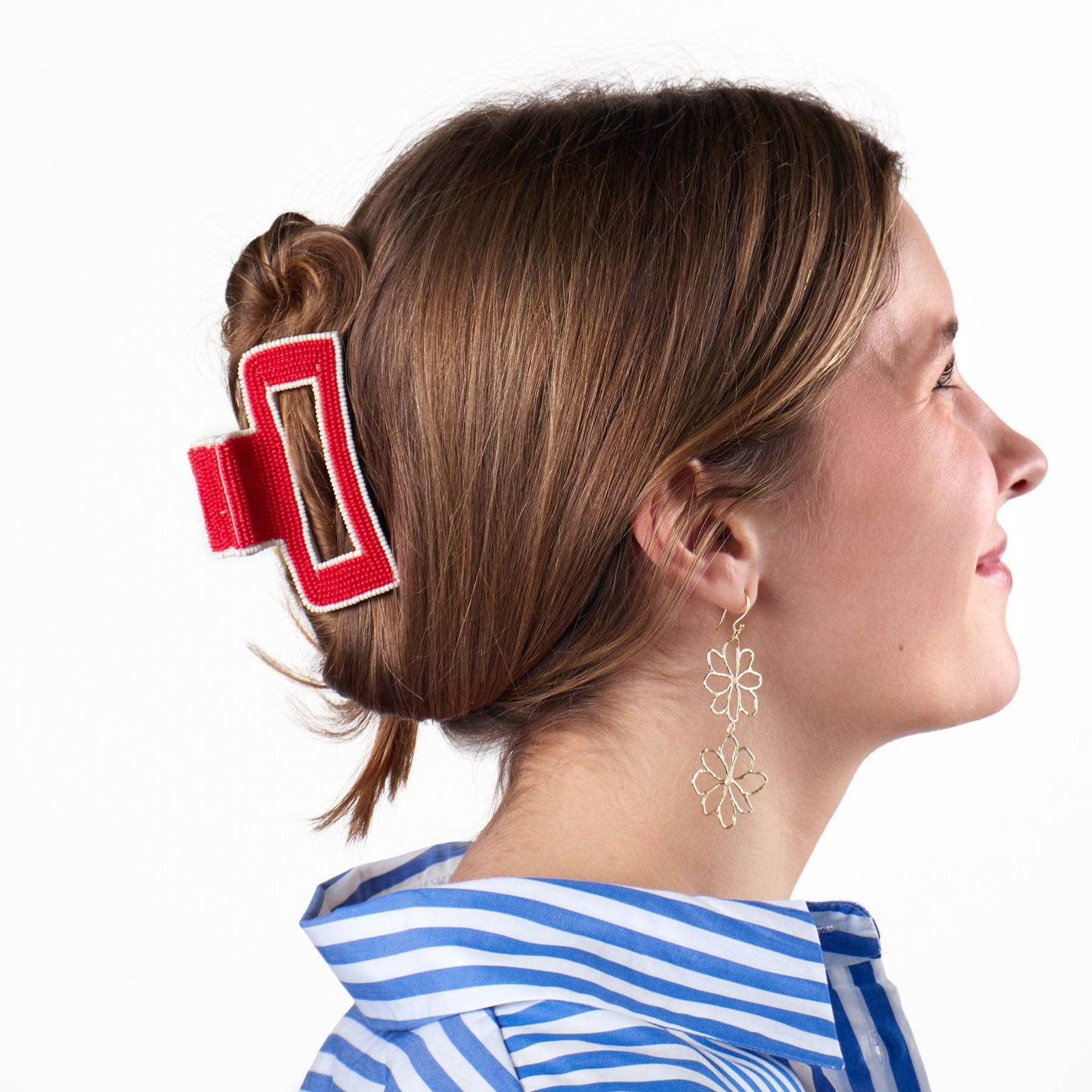 Lola Solid Color With Piped Edges Claw Red Wholesale