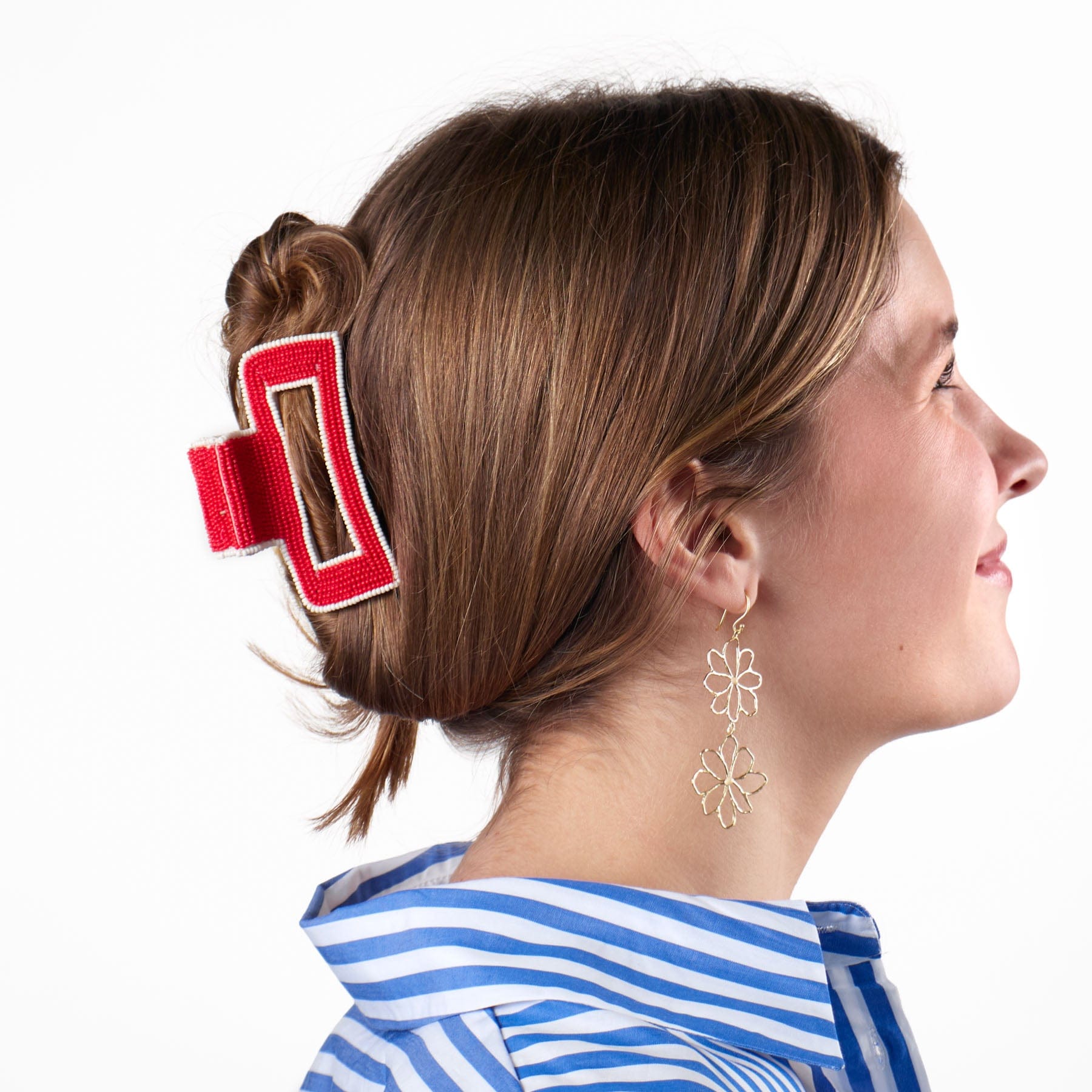 Lola Solid Color With Piped Edges Claw Red Wholesale