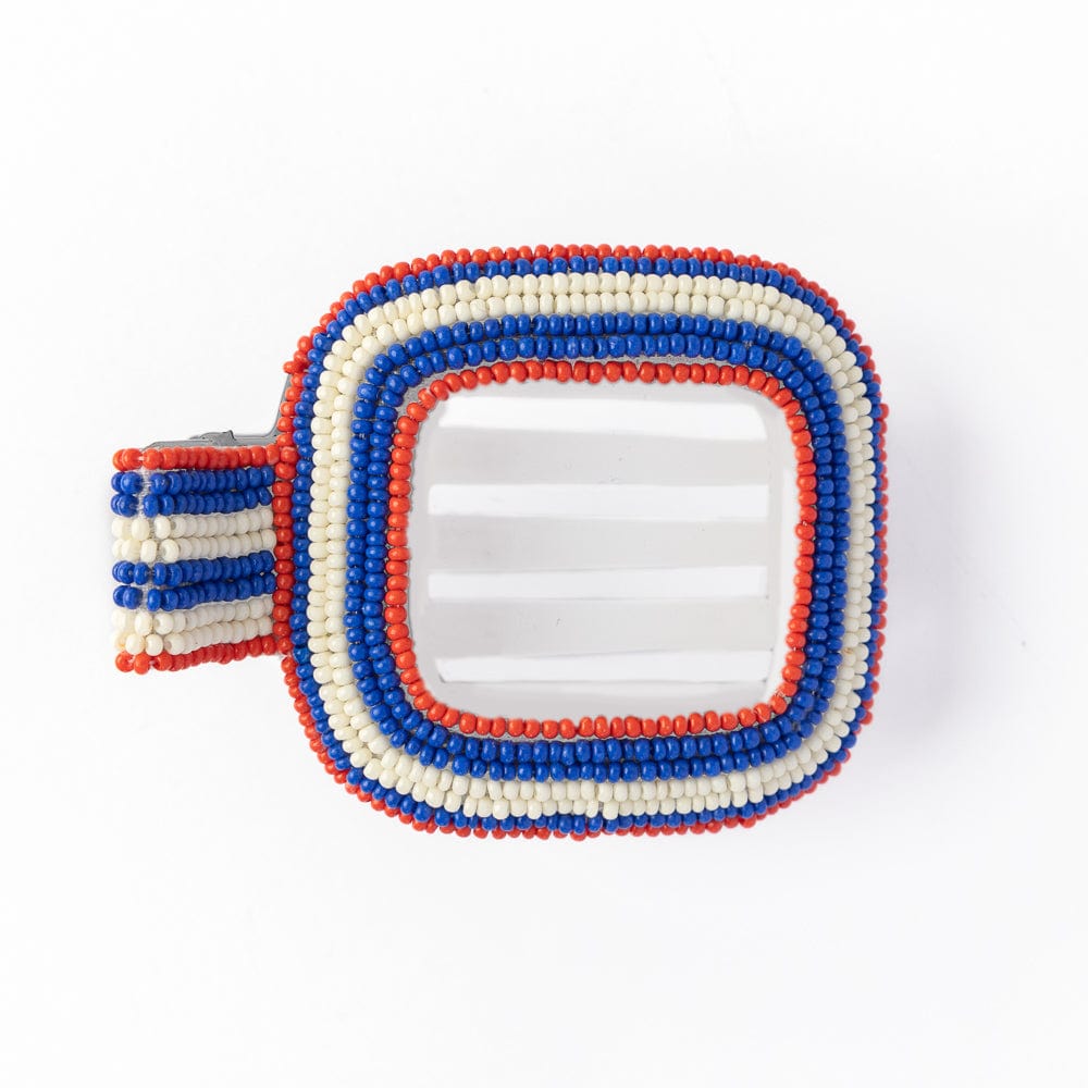 Charlotte Stripe Flat Hair Clip Lapis