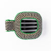 Charlotte Alternating Colors With Solid Edge Flat Hair Clip Green