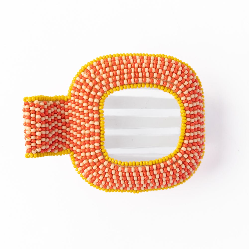 Charlotte Alternating Colors With Solid Edge Flat Hair Clip Yellow