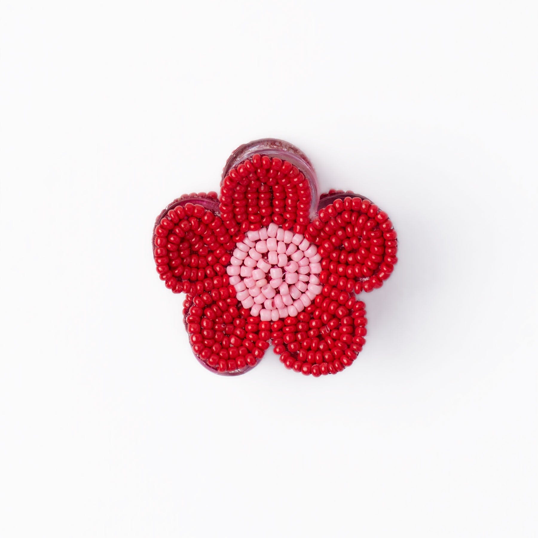 Molly Flower Beaded Hair Claw Clip Red + Pink Wholesale