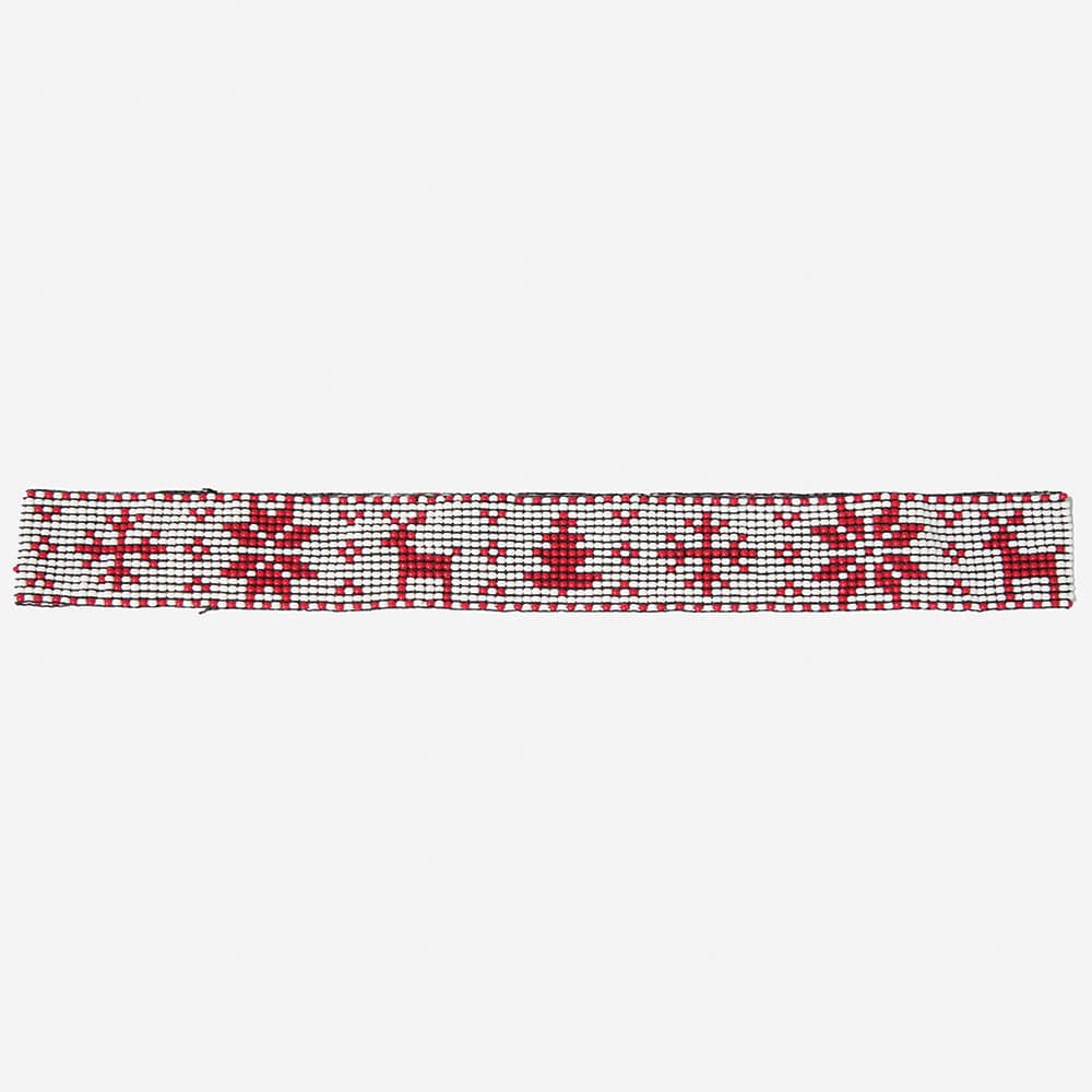 Ryan Faire Isle Red Snowflakes Beaded Stretch Hatband Red Wholesale