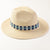 Ryan Gingham Beaded Hatband Blue