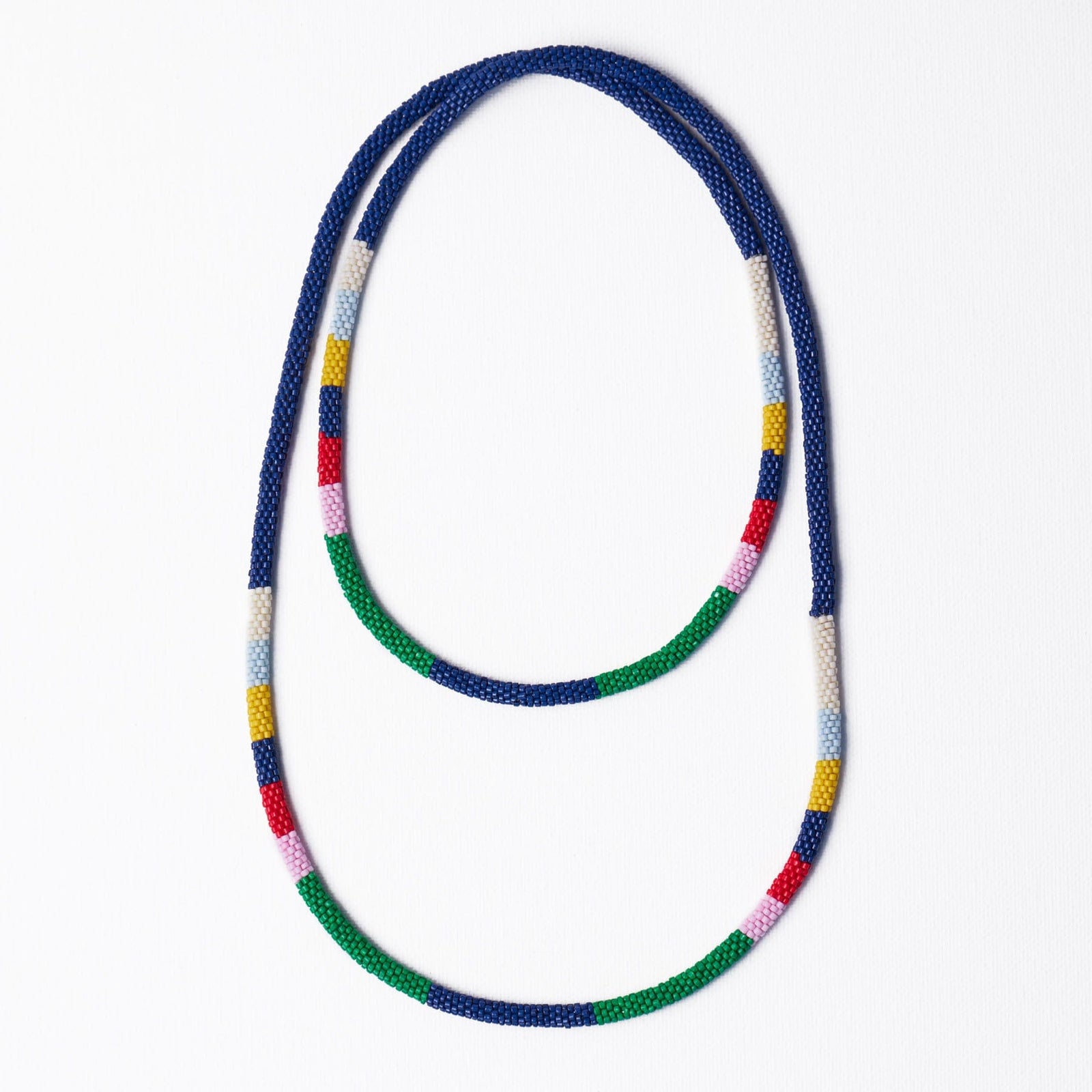 Allie Seed Bead Long Necklace Navy  + Multi Wholesale