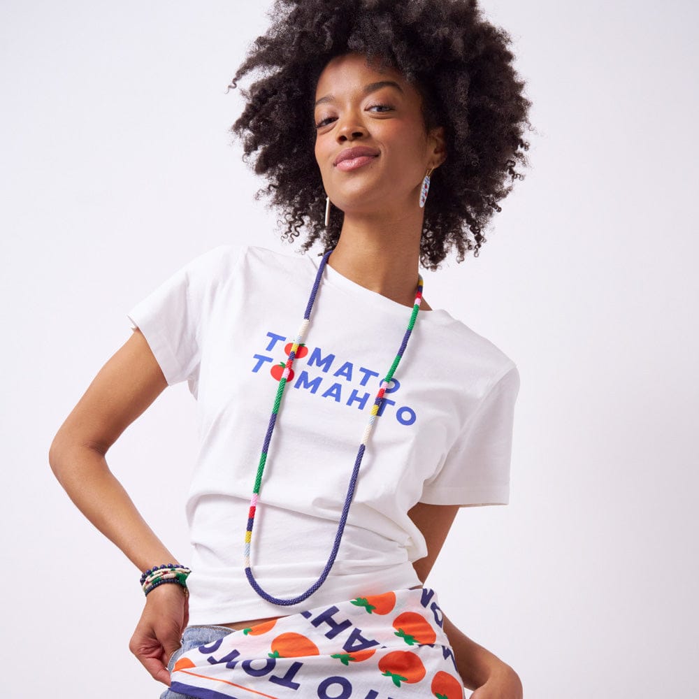 Allie Seed Bead Long Necklace Navy  + Multi Wholesale