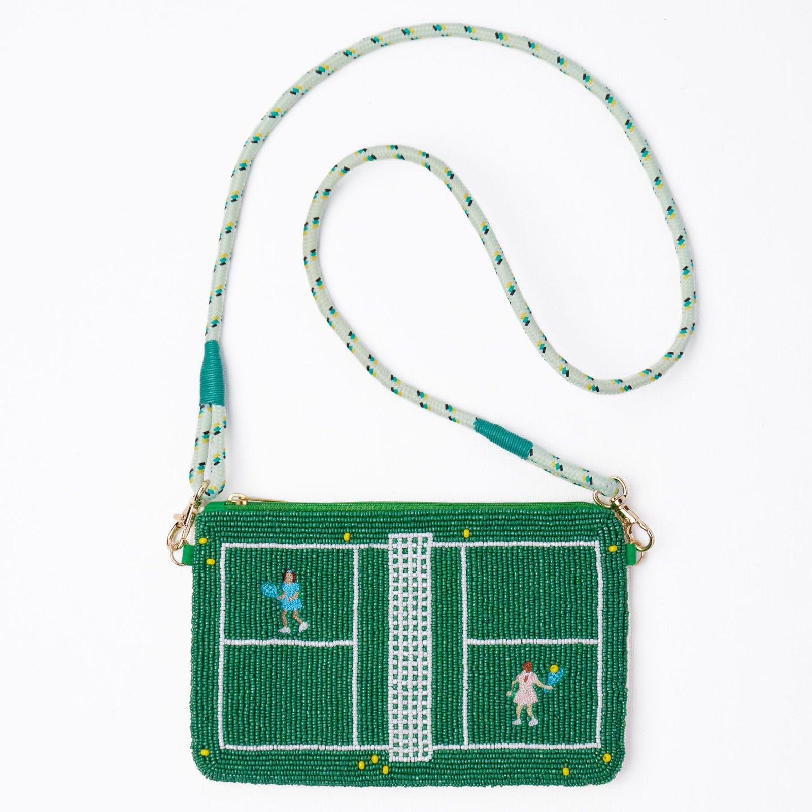 Leila Tennis Seed Bead Clutch With Strap Wholesale