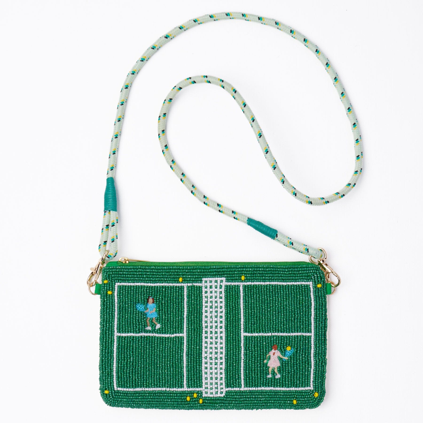 Leila Tennis Seed Bead Clutch With Strap Wholesale