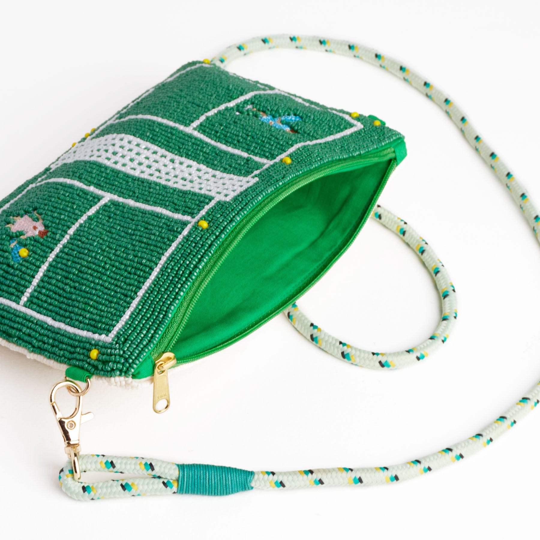 Leila Tennis Seed Bead Clutch With Strap Wholesale