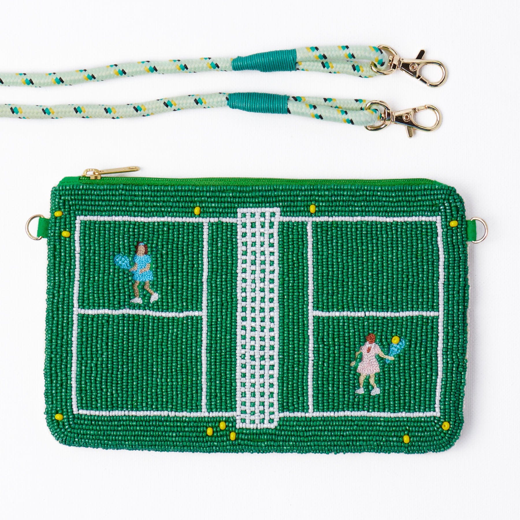 Leila Tennis Seed Bead Clutch With Strap Wholesale