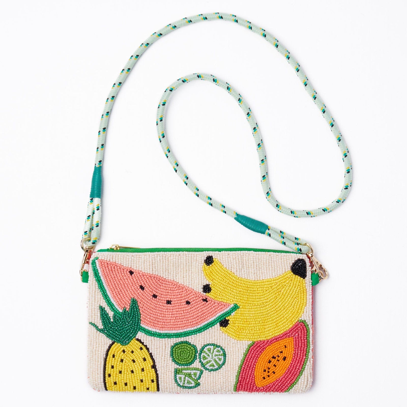 Leila Mixed Fruit Seed Bead Clutch With Strap Wholesale