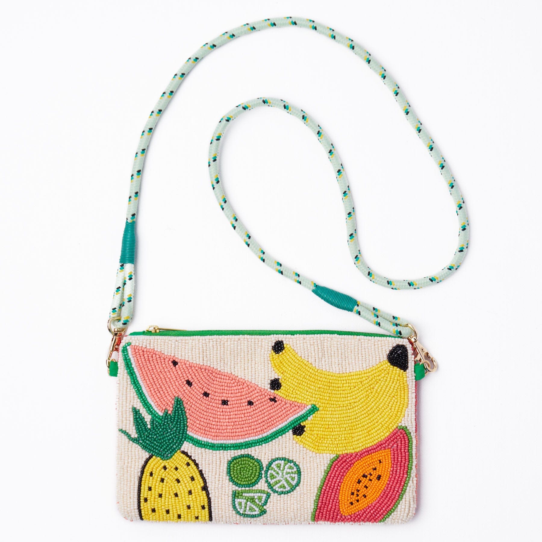 Leila Mixed Fruit Seed Bead Clutch With Strap Wholesale