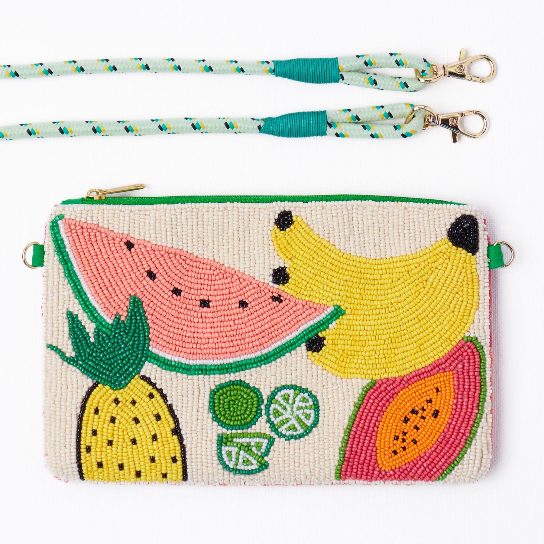 Leila Mixed Fruit Seed Bead Clutch With Strap Wholesale