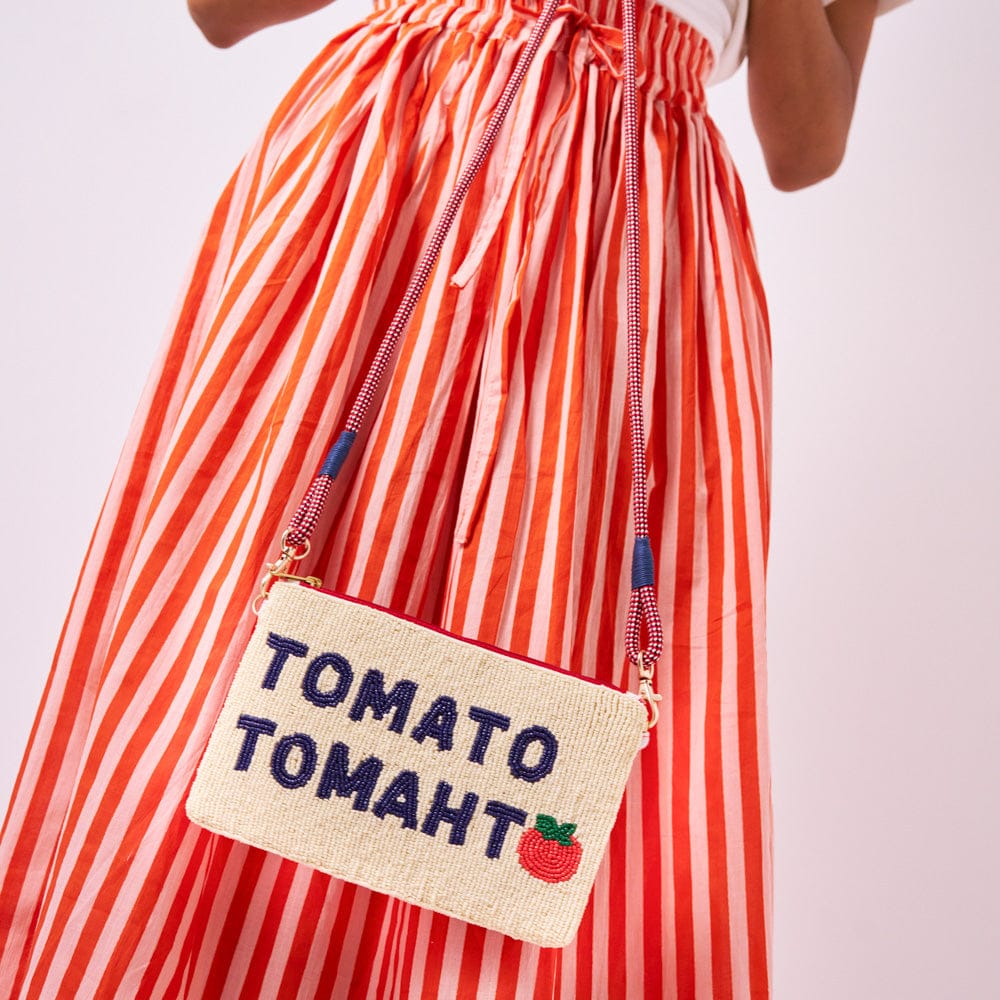Leila Tomato Tomahto Seed Bead Clutch With Strap Wholesale