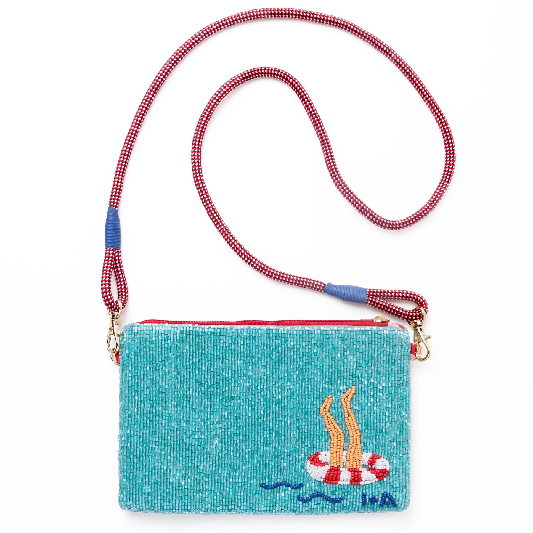Leila Swimmers Seed Bead Clutch With Strap Wholesale