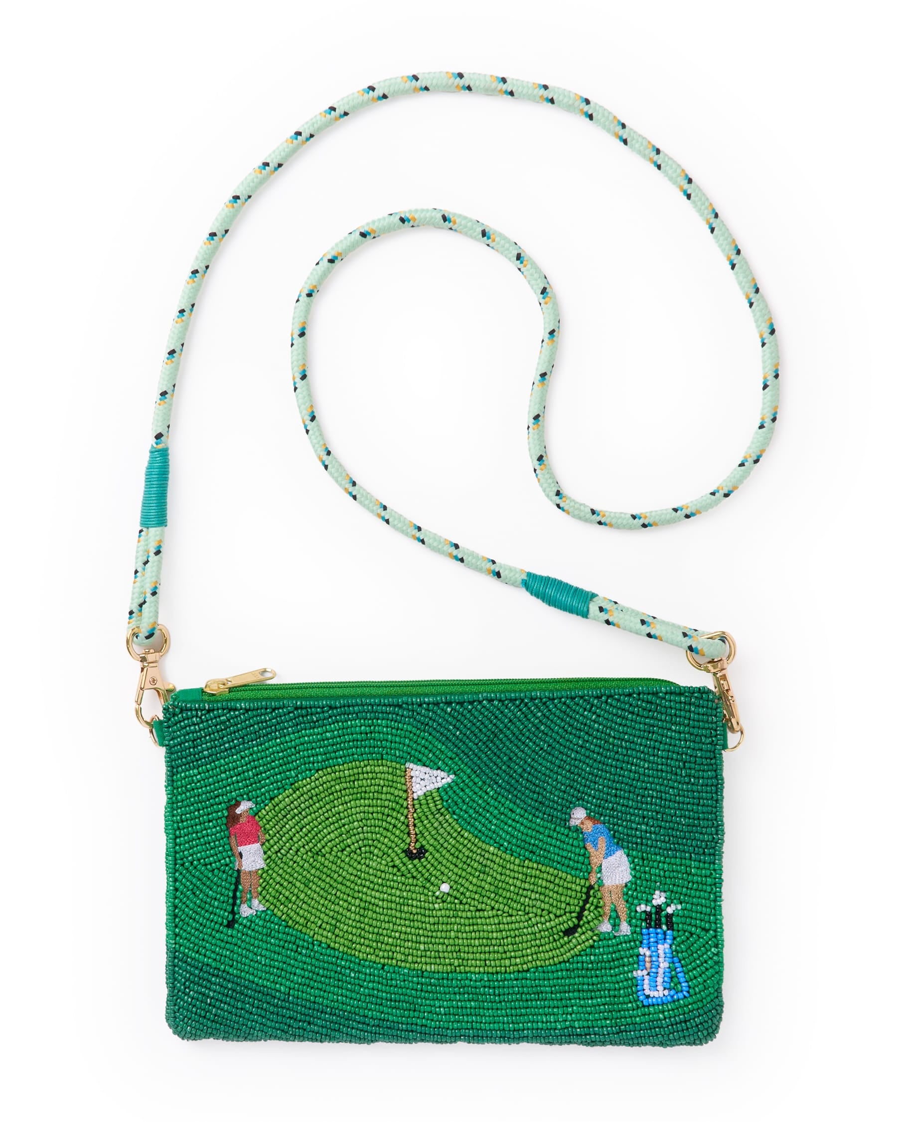 Leila Golf Seed Bead Clutch With Strap Wholesale