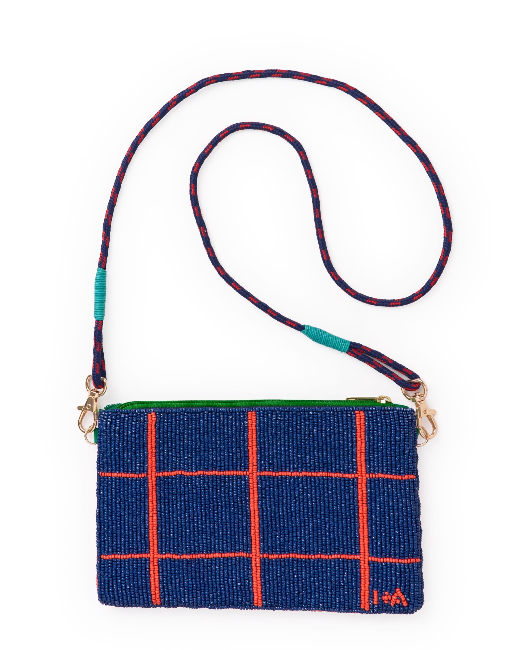Leila Horse Seed Bead Clutch With Strap