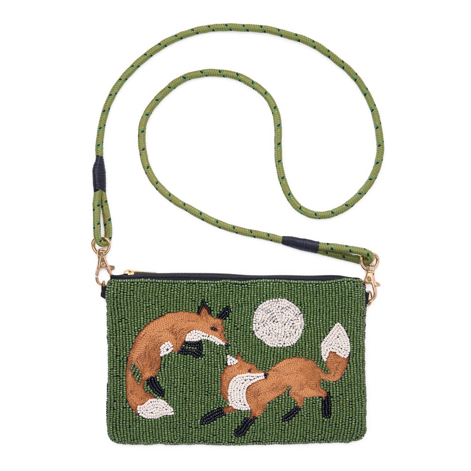 Leila Fox Seed Bead Clutch With Strap