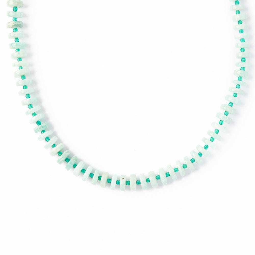 Vivianne Amazonite With Green Onyx Necklace 18"