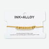 Goldie Gold Lurex Cord Friendship Bracelet with Brass Letters Adjustable Strength Wholesale