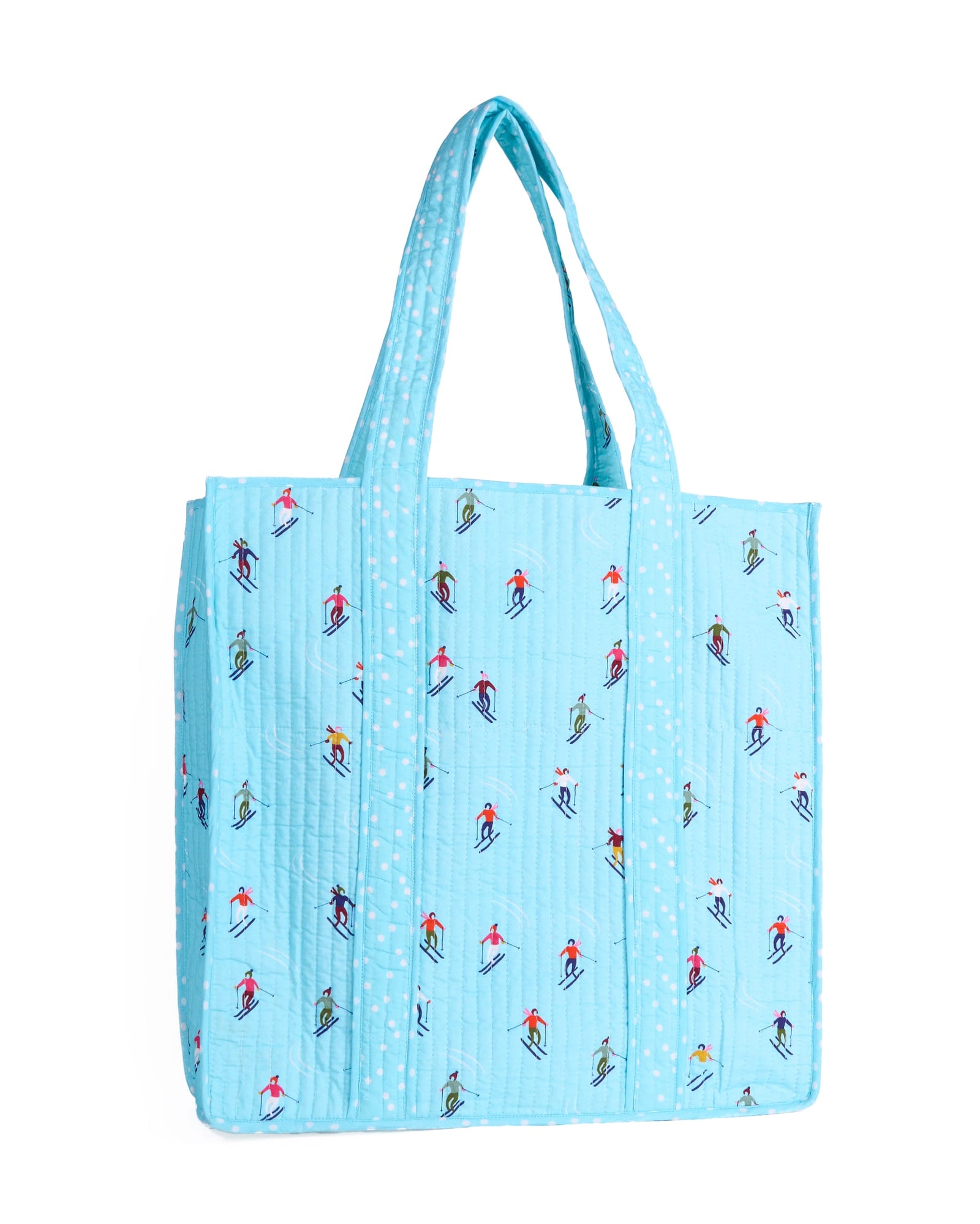 Evie Skier Reversible Quilted Tote Bag Light Blue