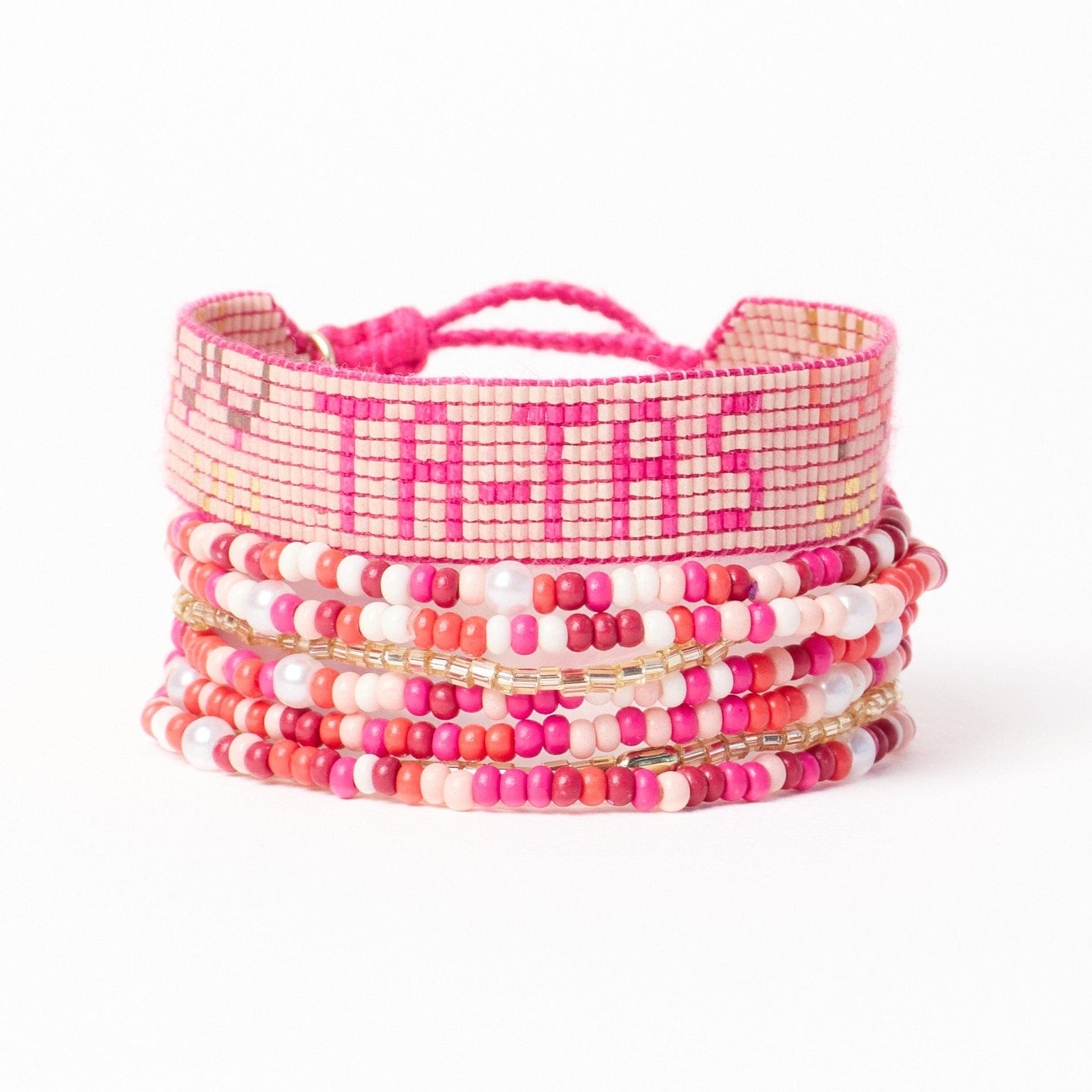 Sage + Gabby Bracelet Stack Pink + Port Wholesale
