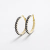 Holly Two-Color Woven Raffia Hoops Ivory and Black Wholesale