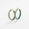 Holly Two-Color Woven Raffia Hoops Kelly Green and Pink Wholesale