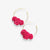 Rita Raffia Poms Hoop Earrings Hot Pink Wholesale