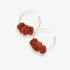 Rita Raffia Poms Hoop Earrings Rust Wholesale