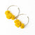 Rita Raffia Poms Hoop Earrings Yellow