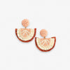 Josephine Grapefruit Raffia Drop Earrings Blush Wholesale