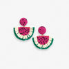 Josephine Watermelon Raffia Drop Earrings Hot Pink Wholesale